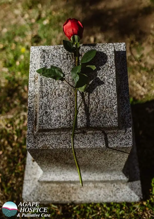 A rose on a gravemarker in LA or Orange County